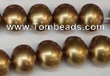 CSB805 15.5 inches 13*15mm oval shell pearl beads wholesale