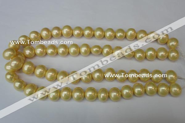 CSB808 15.5 inches 13*15mm oval shell pearl beads wholesale