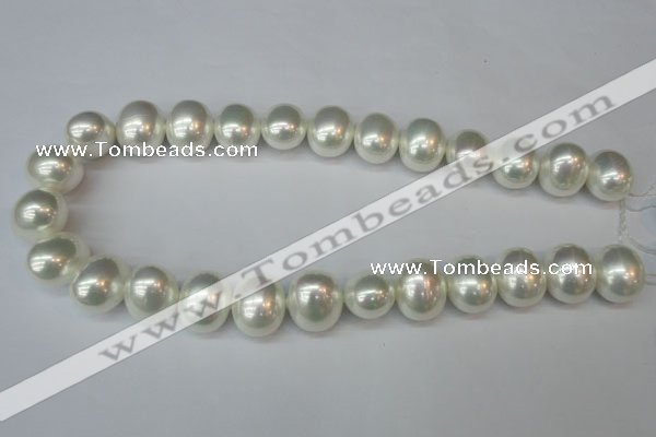 CSB825 15.5 inches 16*19mm oval shell pearl beads wholesale