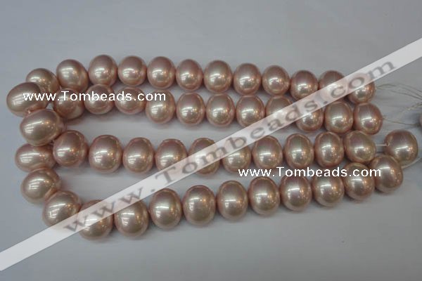 CSB829 15.5 inches 16*19mm oval shell pearl beads wholesale
