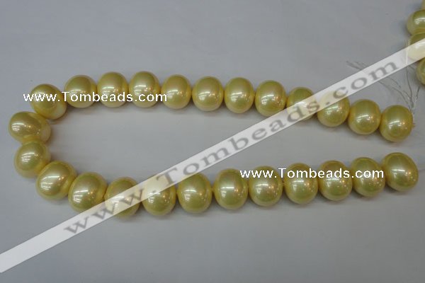 CSB832 15.5 inches 16*19mm oval shell pearl beads wholesale