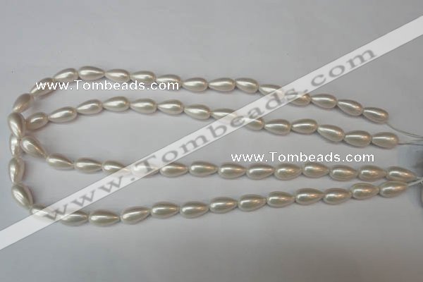 CSB855 15.5 inches 8*14mm teardrop shell pearl beads wholesale