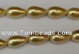 CSB857 15.5 inches 8*14mm teardrop shell pearl beads wholesale