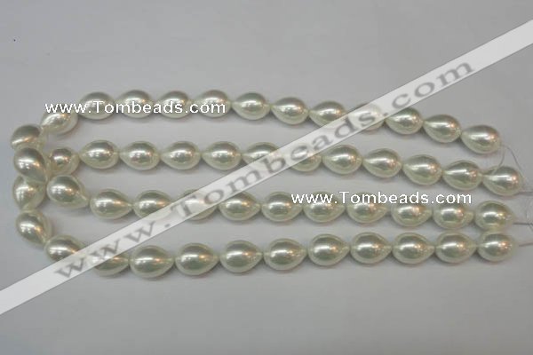 CSB868 15.5 inches 12*16mm teardrop shell pearl beads wholesale