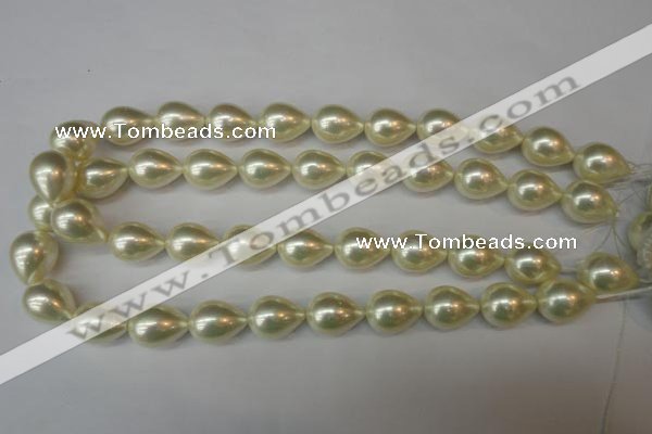 CSB873 15.5 inches 14*19mm teardrop shell pearl beads wholesale