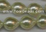 CSB876 15.5 inches 16*22mm teardrop shell pearl beads wholesale