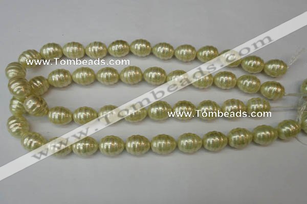 CSB887 15.5 inches 13*16mm whorl teardrop shell pearl beads wholesale