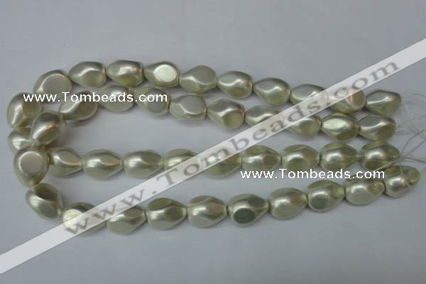 CSB893 15.5 inches 15*20mm teardrop shell pearl beads wholesale