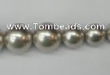 CSB921 15.5 inches 8mm - 14mm round shell pearl beads wholesale