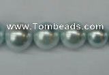 CSB922 15.5 inches 8mm - 14mm round shell pearl beads wholesale