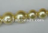 CSB923 15.5 inches 8mm - 14mm round shell pearl beads wholesale