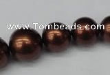 CSB924 15.5 inches 8mm - 14mm round shell pearl beads wholesale