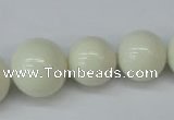 CSB925 15.5 inches 8mm - 14mm round shell pearl beads wholesale