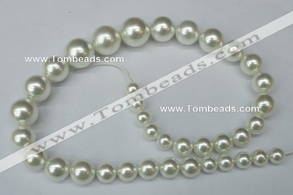 CSB930 15.5 inches 8mm - 16mm round shell pearl beads wholesale