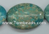 CSE101 15.5 inches 30*40mm oval dyed natural sea sediment jasper beads