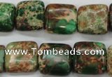 CSE115 15.5 inches 16*16mm square dyed natural sea sediment jasper beads