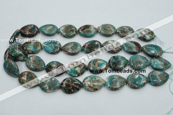 CSE12 15.5 inches 18*25mm flat teardrop natural sea sediment jasper beads