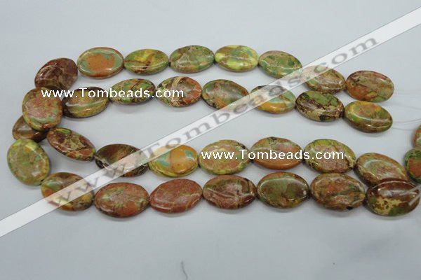 CSE125 15.5 inches 18*25mm oval dyed natural sea sediment jasper beads