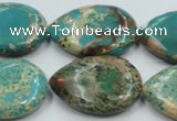 CSE14 15.5 inches 22*30mm flat teardrop natural sea sediment jasper beads