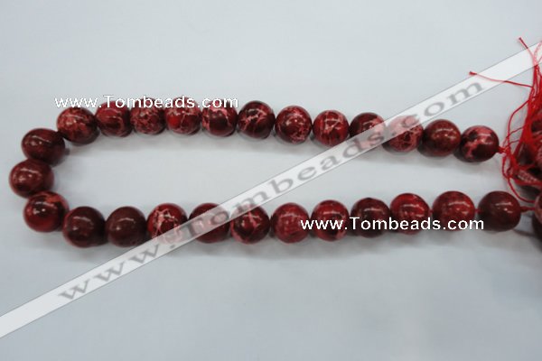 CSE163 15.5 inches 12mm round dyed natural sea sediment jasper beads