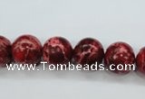 CSE164 15.5 inches 14mm round dyed natural sea sediment jasper beads