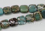 CSE5018 15.5 inches 10*10mm square natural sea sediment jasper beads