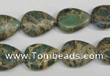 CSE5029 15.5 inches 13*18mm flat teardrop natural sea sediment jasper beads