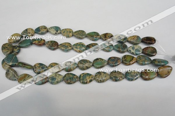 CSE5029 15.5 inches 13*18mm flat teardrop natural sea sediment jasper beads