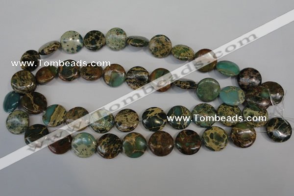 CSE5034 15.5 inches 18mm flat round natural sea sediment jasper beads