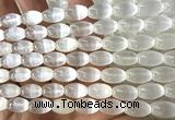 CSE635 15 inches 8*12mm rice selenite beads wholesale