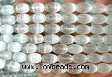 CSE645 15 inches 8*12mm rice selenite beads wholesale