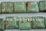 CSE68 15.5 inches 16*16mm square dyed natural sea sediment jasper beads