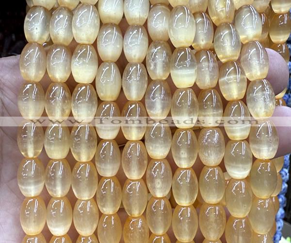 CSE735 15 inches 8*12mm rice selenite beads wholesale