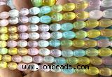 CSE754 15 inches 6*9mm rice rainbow selenite beads wholesale