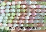 CSE764 15 inches 6*9mm rice colorful selenite beads wholesale