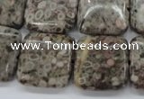 CSF06 15.5 inches 20*20mm square shell fossil jasper beads