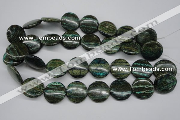 CSG21 15.5 inches 30mm flat round long spar gemstone beads wholesale