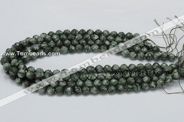 CSH07 15.5 inches 10mm faceted round natural seraphinite beads