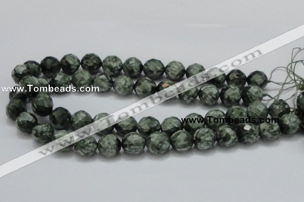 CSH10 15.5 inches 16mm faceted round natural seraphinite beads