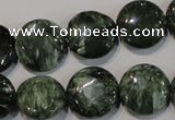 CSH124 15.5 inches 16mm flat round natural seraphinite gemstone beads