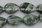 CSH51 15*20mm flat teardrop natural seraphinite gemstone beads