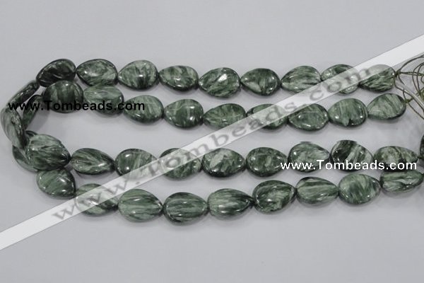 CSH51 15*20mm flat teardrop natural seraphinite gemstone beads