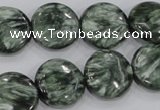 CSH53 15 inches 16mm flat round natural seraphinite gemstone beads