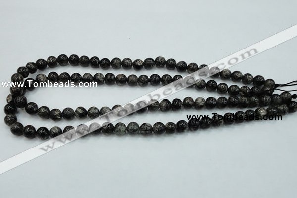 CSI01 15.5 inches 8mm round silver scale stone beads wholesale