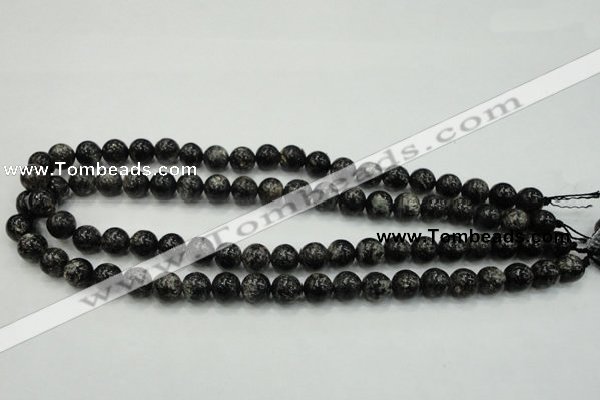 CSI02 15.5 inches 10mm round silver scale stone beads wholesale