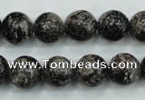 CSI03 15.5 inches 12mm round silver scale stone beads wholesale