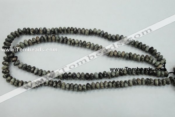 CSI04 15.5 inches 4*8mm rondelle silver scale stone beads wholesale