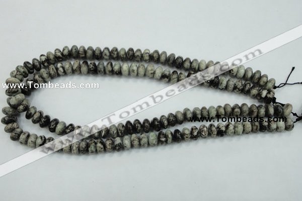 CSI05 15.5 inches 5*10mm rondelle silver scale stone beads wholesale