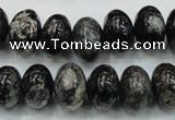 CSI06 15.5 inches 10*14mm rondelle silver scale stone beads wholesale