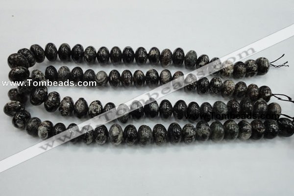 CSI06 15.5 inches 10*14mm rondelle silver scale stone beads wholesale